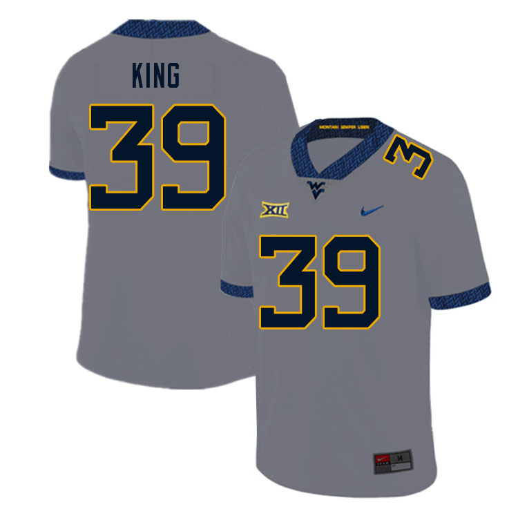 NCAA Men's Danny King West Virginia Mountaineers Gray #39 Nike Stitched Football College Authentic Jersey SM23A48IH